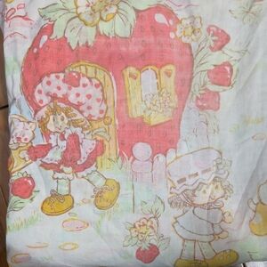 1980 American Greetings Vintage Strawberry Shortcake Twin FITTED SHEET ONLY